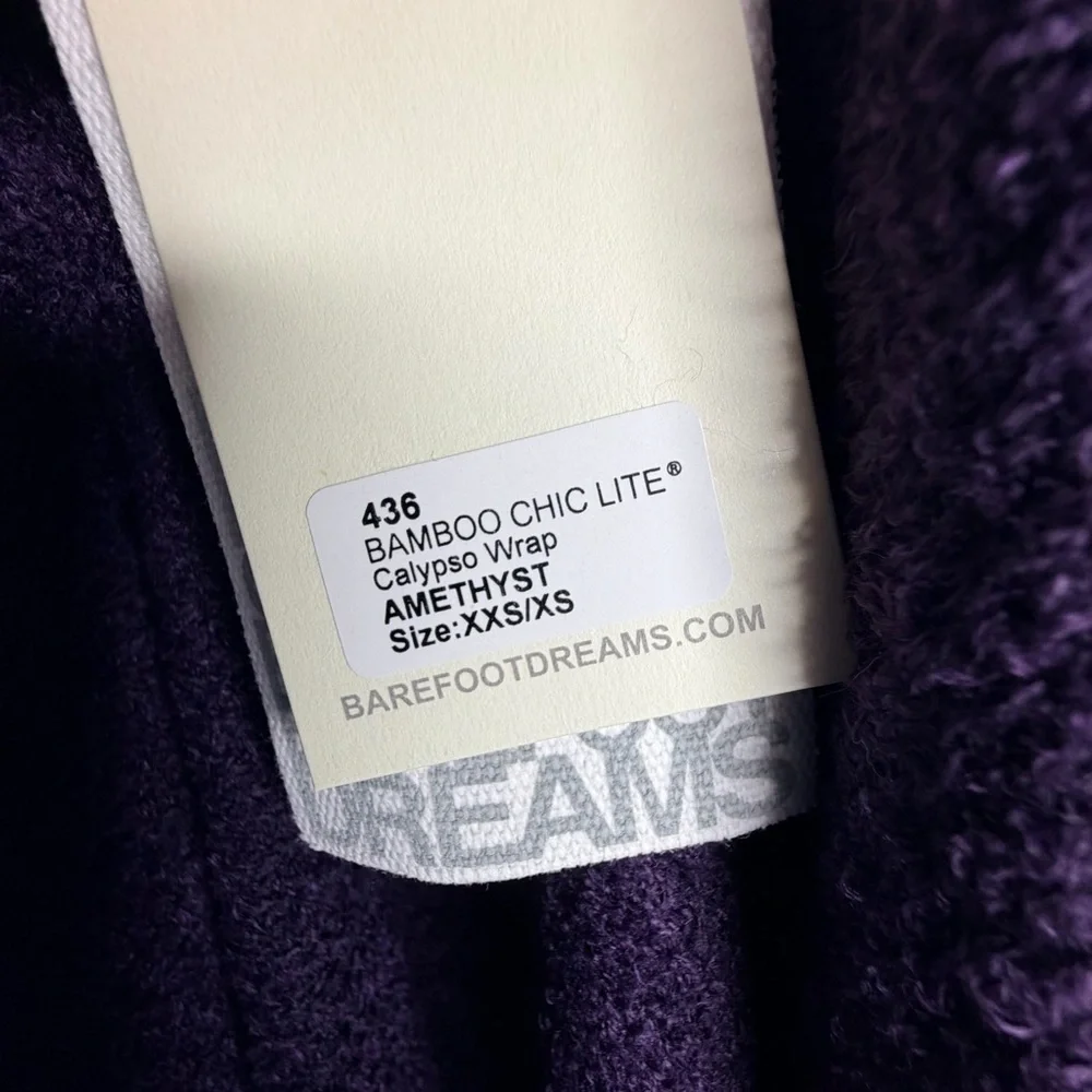 Barefoot Dreams Deep Purple Open Front Waterfall Cardigan